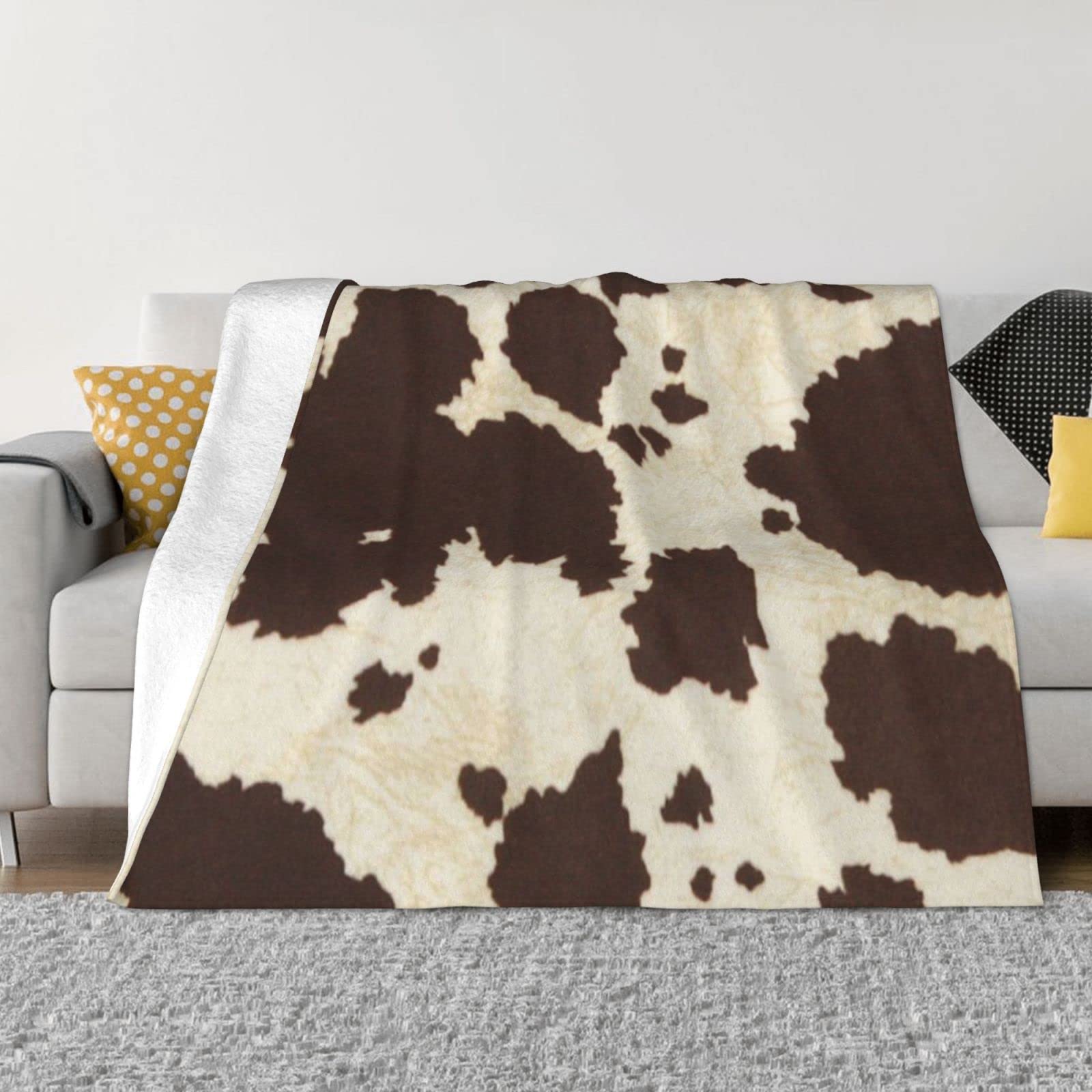 Couverture flanelle vache douce et chaude pour lit et chambre