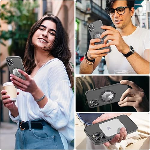 Miniatura 6 de Funda magnética para iPhone 14 Pro, con anillo de soporte, compatible con Magsafe protección de cámara grado militar a prueba de golpes con parte