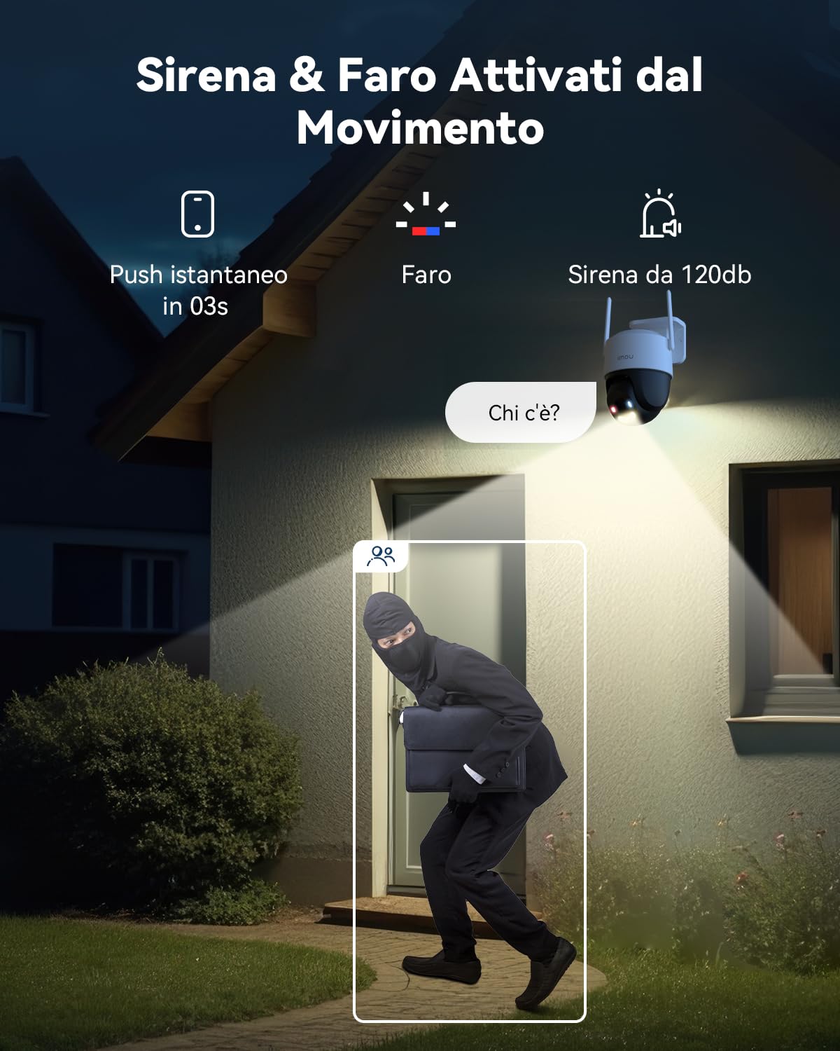 Imou 4K PoE Telecamera Wi-Fi Esterno, Telecamera Esterna, Modalità Privata | 2,4g, Visione Notturna a Colori, Rilevamento Umano/Veicoli/Animali, Allarme con Sirena/Faretto, Audio Bidirezionale,