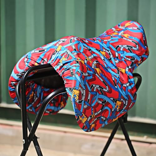 Vista 15 de Harrison Howard Cubierta elástica para silla de montar, ligera, transpirable, protege la silla de montar, cubierta versátil - Live Leaf azul