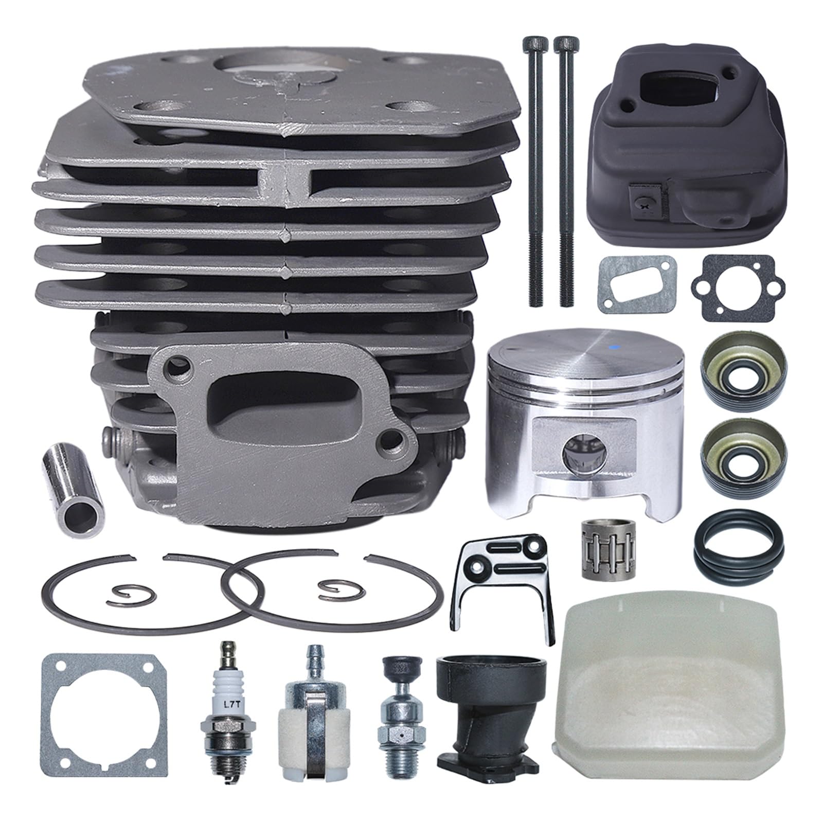 Kit de filtro de aire de escape de pistón de cilindro de 45mm for repuestos de motosierra de gasolina H 353 346XP 350