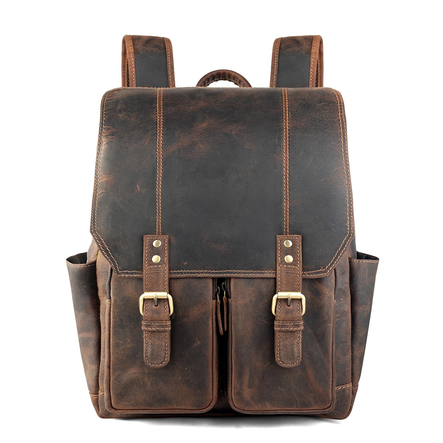 goatter Hunter Leather Multifunctional 16" Inch Backpack For Men-picture-29