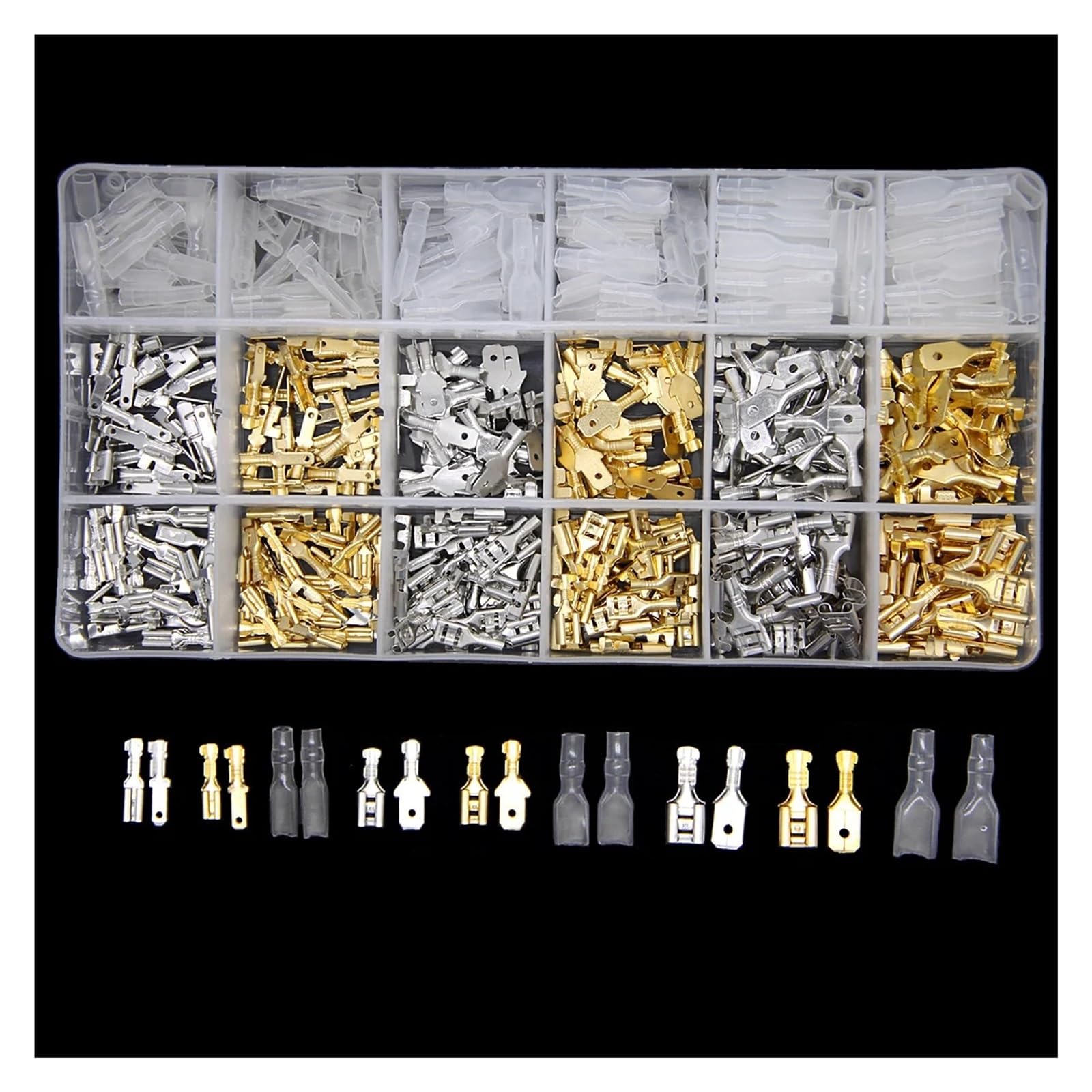 QMKADFQXF 540PCS 2.8/4.8/6.3mm Female and Male Crimp Terminals Insulated Seal Quick Splice Electrical Wire Connectors Crimp Terminal