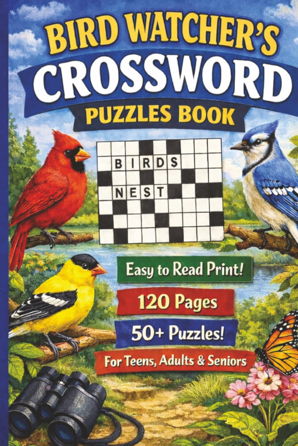 Bird Watcher's Crossword Puzzle Book: Crossword Puzzles with Easy to Read Print about Bird Watcher's, Birds and More | 6x9 inches, 120 pages | 50 ... Gift for Vacations, Holidays and Relaxation