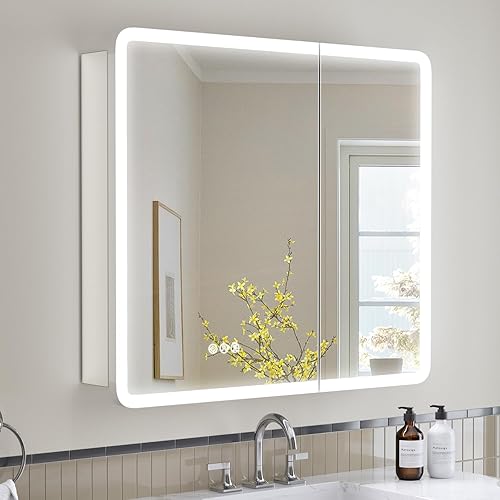 Miniatura 11 de Botiquín de 16 x 24 pulgadas con luces (bisagra derecha), esquina redondeada, empotrado/superficie, enchufe/cableado, 2 tomas de corriente + 1 USB