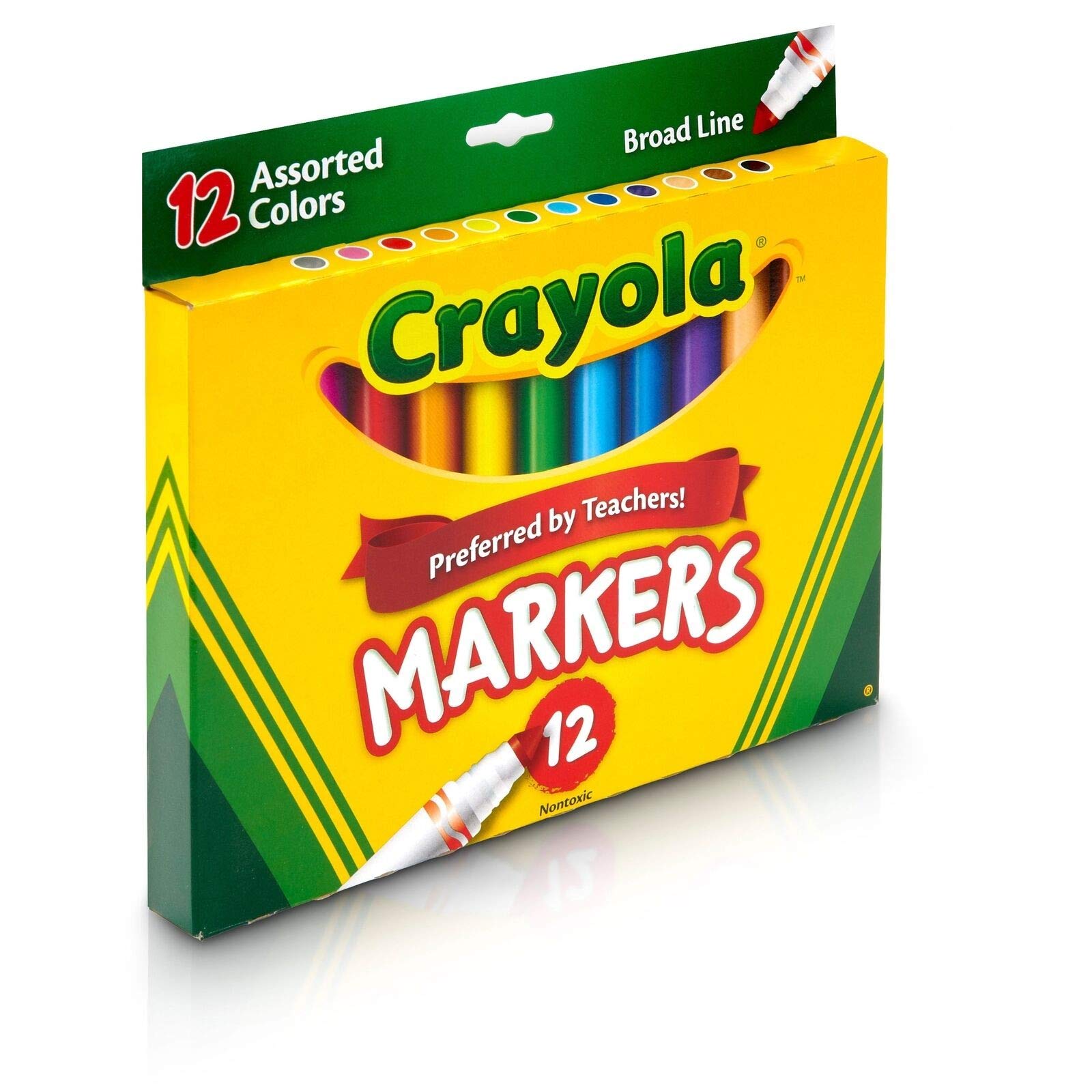 Crayola(r) Broad Line Markers, Assorted Classic and Bright Colors, Box of 12