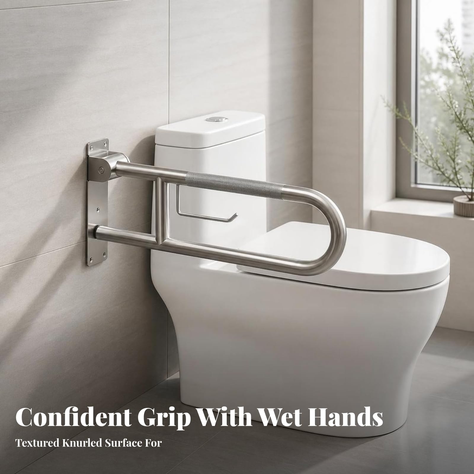 Barre D'appui Toilettes Robuste, 80 Cm