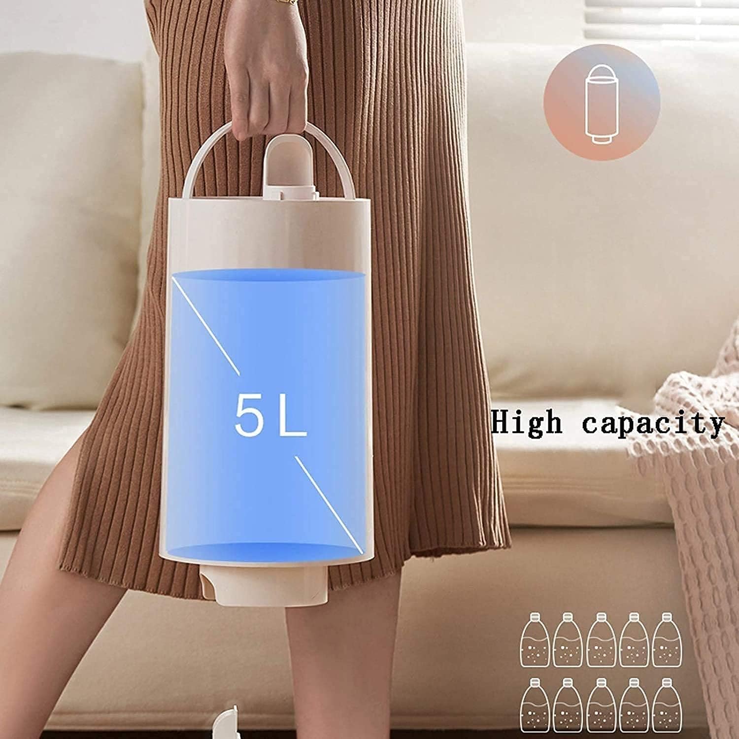 5L Cool Mist Humidifier Quiet Operation LED Display Easy to Clean and Fill/Living Room/Office