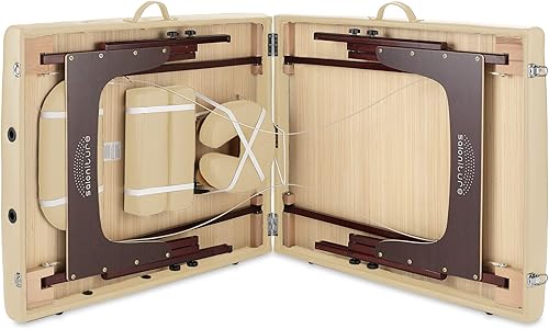 Miniatura 3 de Saloniture Mesa de masaje profesional portátil y ligera de espuma viscoelástica plegable con paneles de Reiki, incluye reposacabezas, soporte