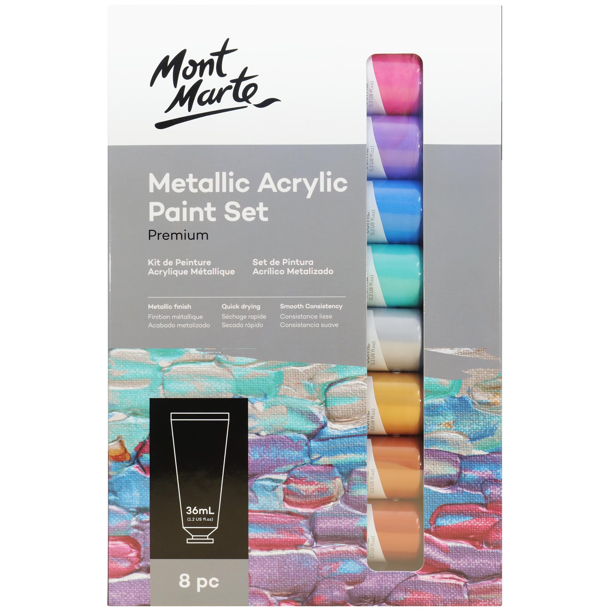 Metallic Acrylic Paint Set 8pc x 36ml