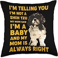 Vista 1 de Shih Tzu dog design ideas Shih Tzu Dog - Almohada divertida con texto en inglés, 18 x 18 pulgadas, multicolor