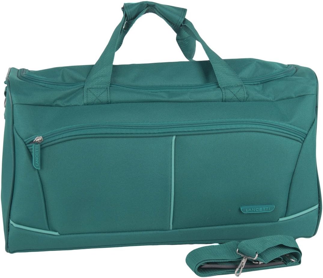 Gym bag LANCETTI duffel travel with shoulder strap petroleum M288T