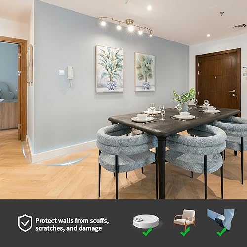 Miniatura 2 de Art3d Moldura para zócalo de pared, paquete de 8 unidades de 56 x 3.2 pulgadas, zócalo de poliestireno de alto impacto, instalado con pegamento,