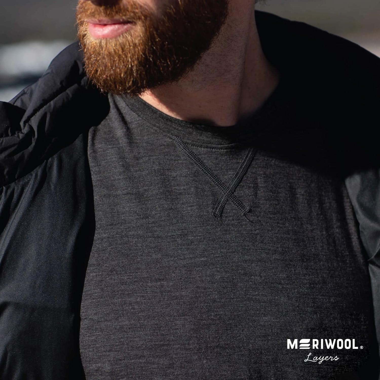 MERIWOOL Mens 100% Merino Wool Base Layer Lightweight Long Sleeve Thermal Shirt - Image 5