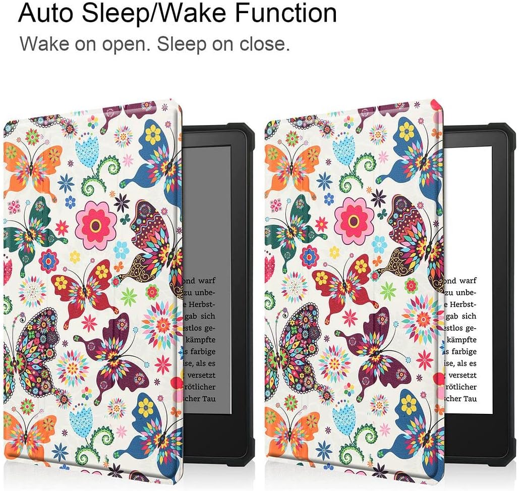 Case for Amazon Kindle Paperwhite 5 6.8 2021 (11th Generation), Beautiful PU Leather Silicone Flip Folio Ultra Slim Light Protective Cover with Auto Sleep/Wake Function (KN-2) image 4