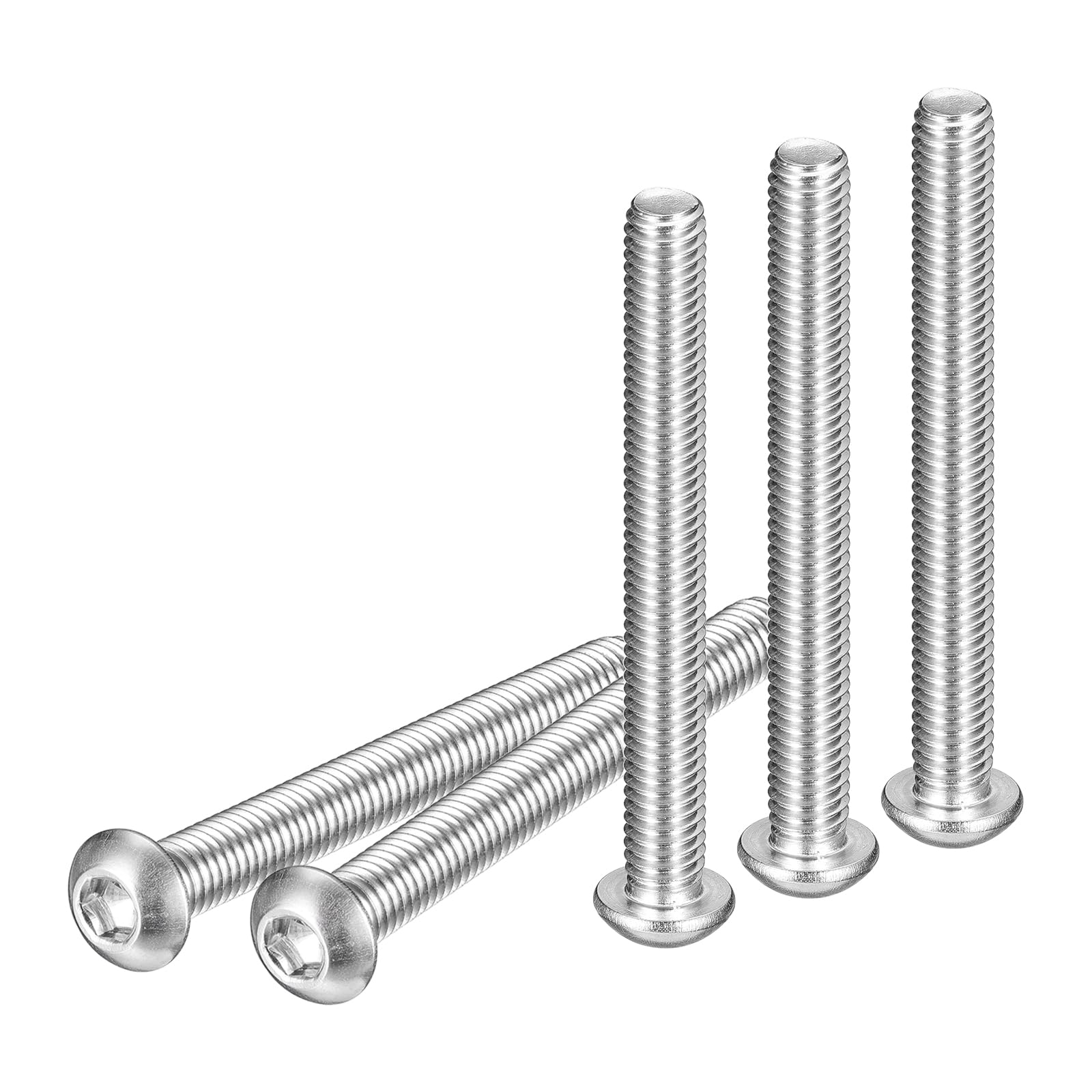 DTGN M6-1x55mm Button Head Socket Cap Screws - 10Pack - Good for Machine - 304 Stainless Steel 18/8 - Hex Drive Full Thread Fasteners