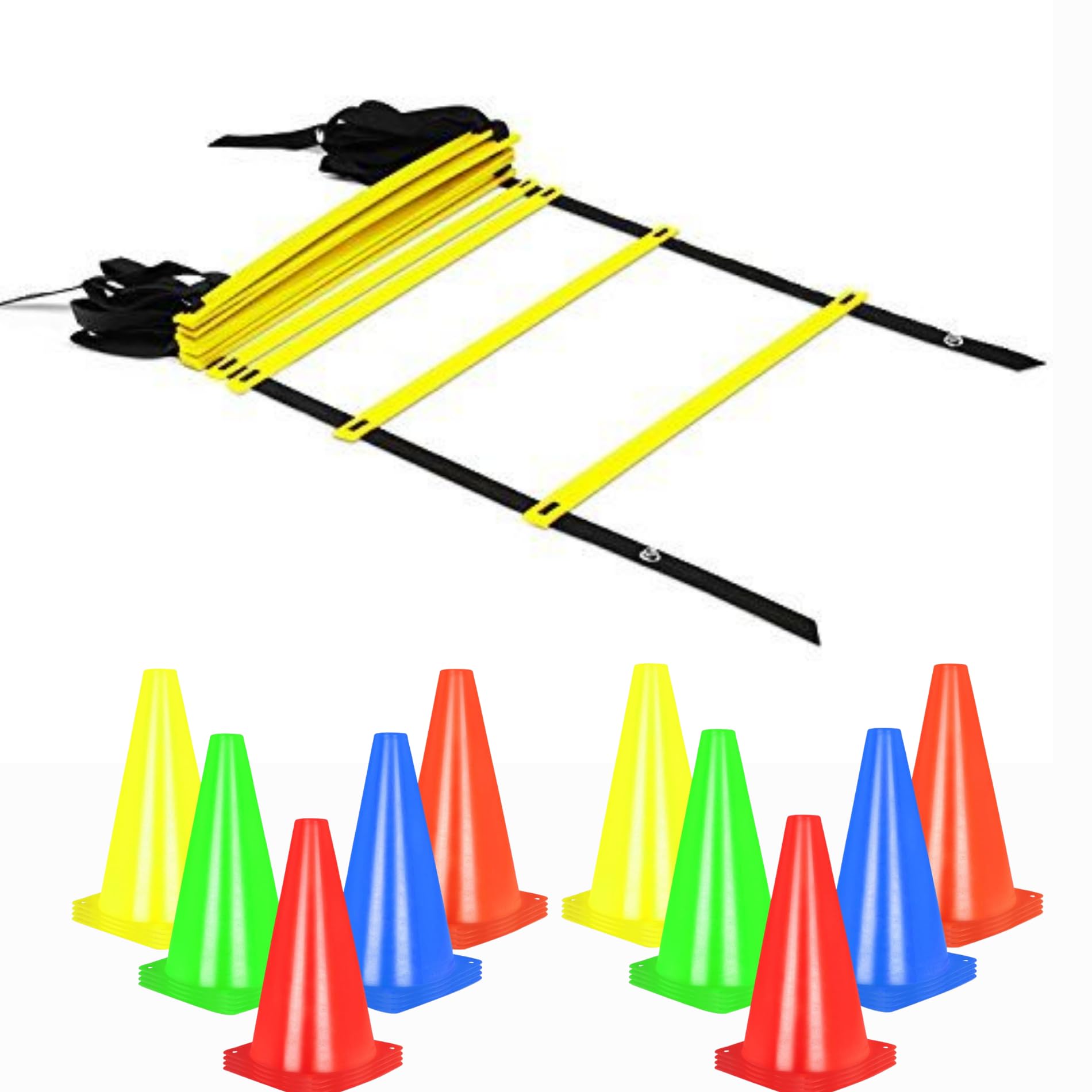 Agility Ladder 4 Meter with 9 Rungs & 10 Training Cones – Speed and Footwork Training Equipment for Football, Cricket & Fitness-image-20