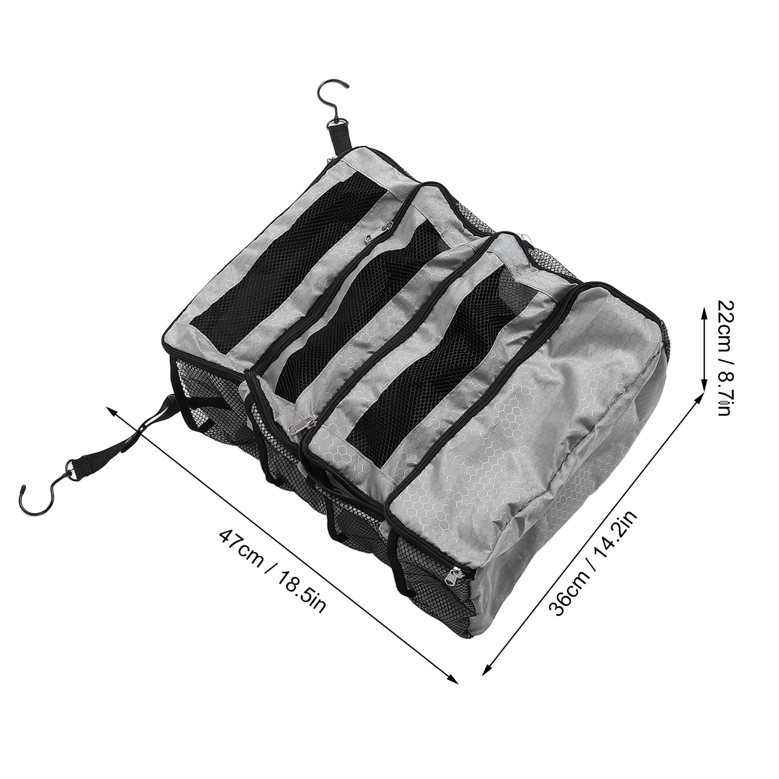Organisateur de valise, organiseur de valise suspendu pour voyage, pliable, portable, sac de transport, bagage de compression à suspendre dans l'armoire (sac uniquement), gris