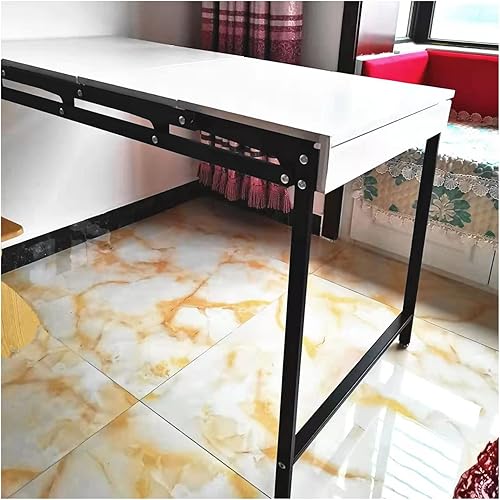 Miniatura 1 de BELUND Mesa de pared plegable escritorio de pared flotante para computadora con estantes de almacenamiento mesa desplegable para dormitorio de