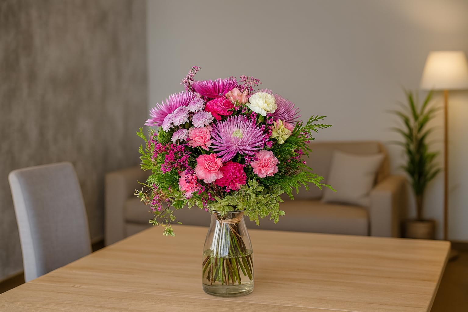 Flores SOLIDARIAS - Ramos de Flores Naturales Anastasia Lila - Ramo Fresco de Calidad para Regalo, San Valentín, Día de la Madre, Bodas, Aniversarios, Cumpleaños y Decoración del Hogar
