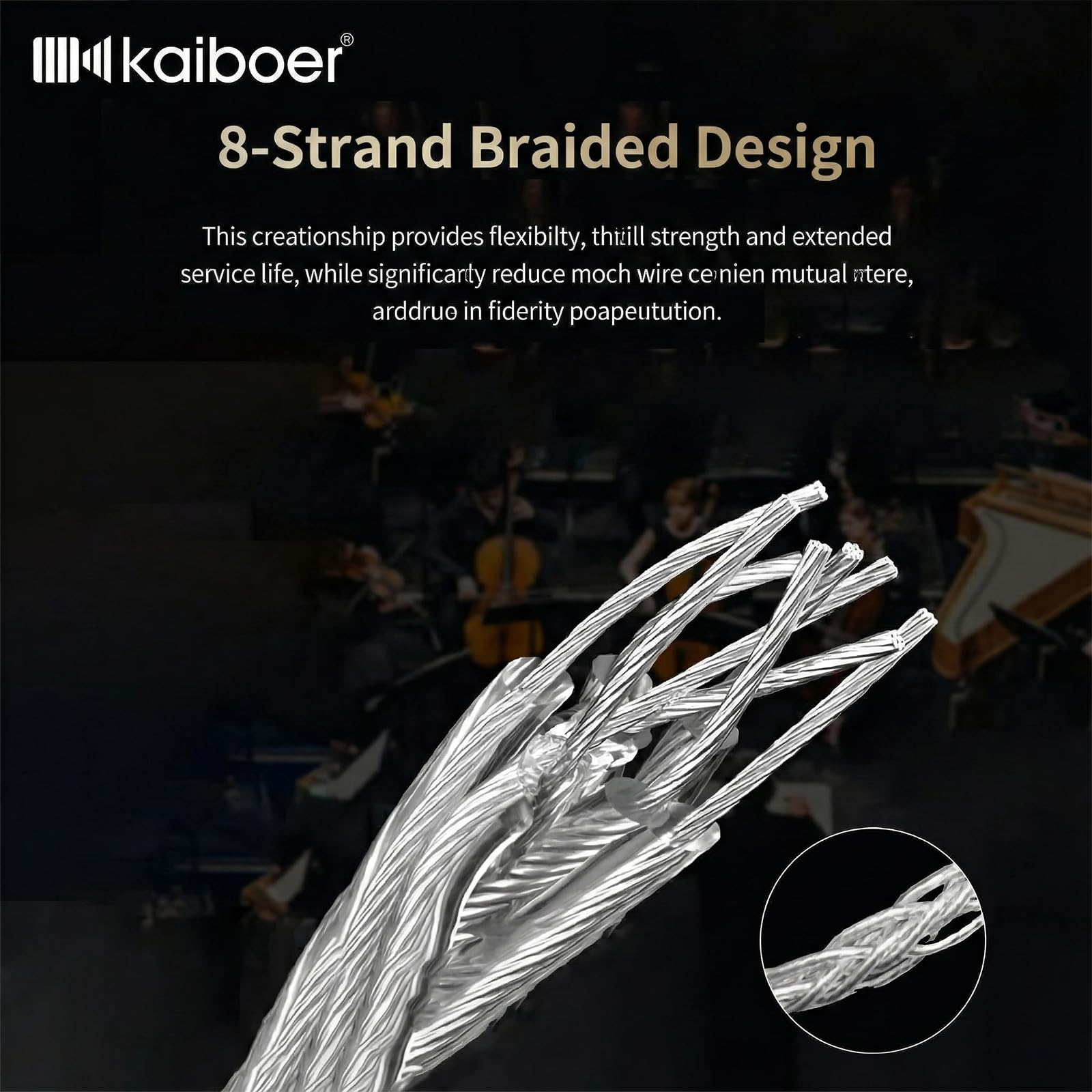 Cable de audio de alta gama de 3,5 mm, cable auxiliar 4N de 8 hebras de plata pura (99,99%), cable estéreo con trenzado y enchufe chapado en oro de 24 quilates para audiófilos, auriculares
