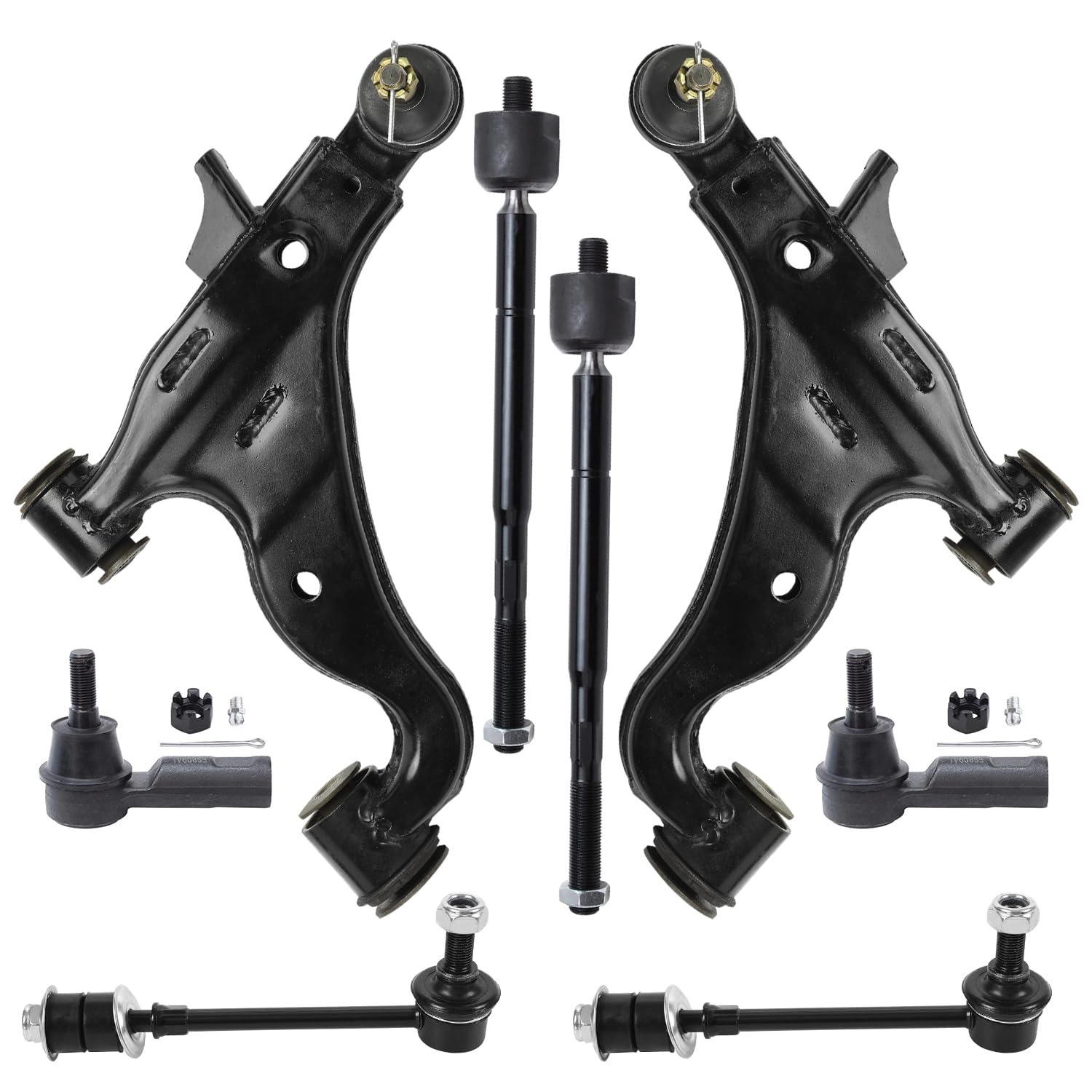 Detroit Axle - RWD 8pc Front End Kit for 2005-2015 Toyota Tacoma, 2 Lower