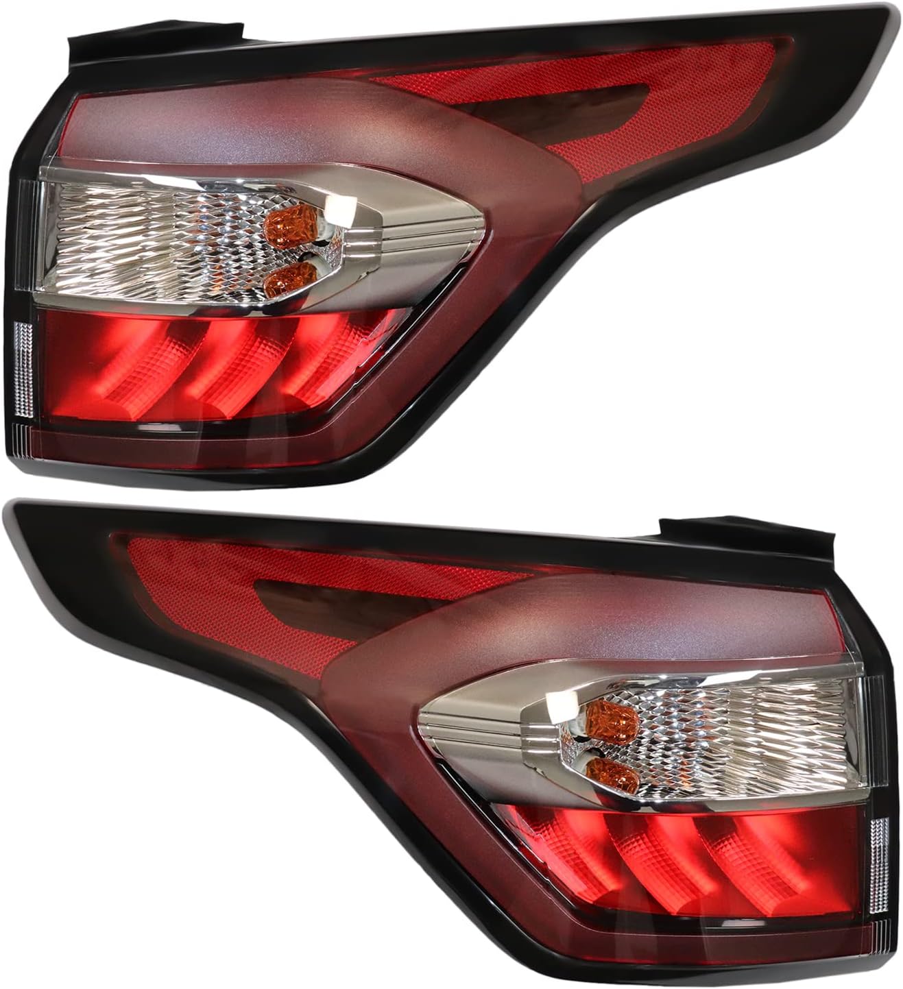 Tail Lights Assembly For 2017 2018 2019 Ford Escape Kuga Outer Tail Lights,Halogen Lamp Red Lens Rear Brake Lights,Left Driver+Right Passenger Side Replacement