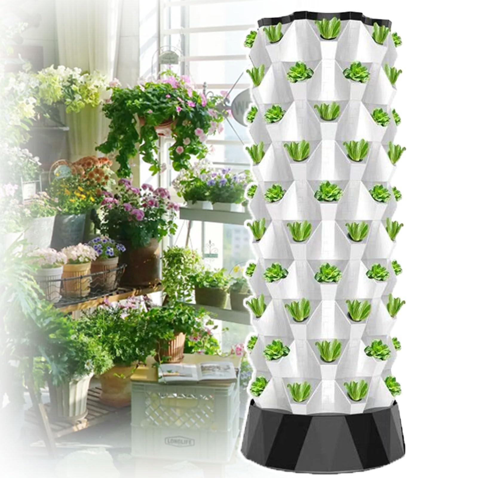 Hydroponics Tower System Uprawy Wewnętrznej 48/64/80 Roślina 10floors
