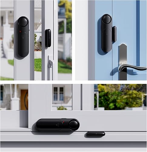 Miniatura 5 de Alarma de ventana y puerta cuando se abre para la seguridad de los niñosseguridad del hogar, paquete de 2 alarmas con sensor de puerta corredera con
