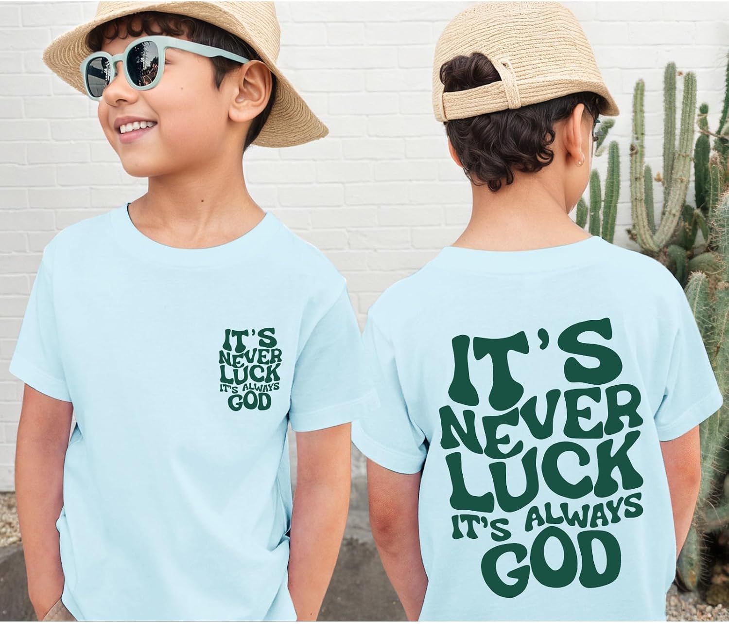 KIEKIECOO God Christian Shirts for Boys Bible Verse Letter Printed T Shirts Faith Religious Shirt for Kids Cotton Casual Tops