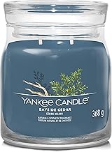 Yankee Candle Branded Scented Candle | Bayside Cedar Medium Jar Candle with Double Wick | Long Burning Soy Wax Candle | Perfect Gift for Women