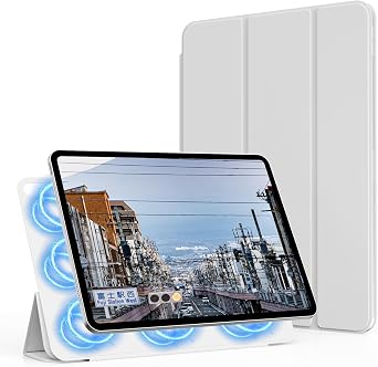 Magnetic Case for iPad A16 11th/10th Generation 11/10.9 Inch, 2025/2022, Smart Magnetic Attachment, Slim Lightweight Protective Trifold Stand Cover, Auto Sleep/Wake, Gray
