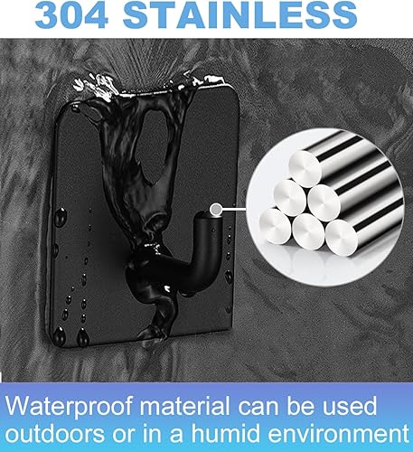 Miniatura 3 de 14 ganchos para toallas con tiras extraíbles para colgar, adhesivo de pared resistente, al aire libre sin daños, gancho adhesivo para baños, ducha,