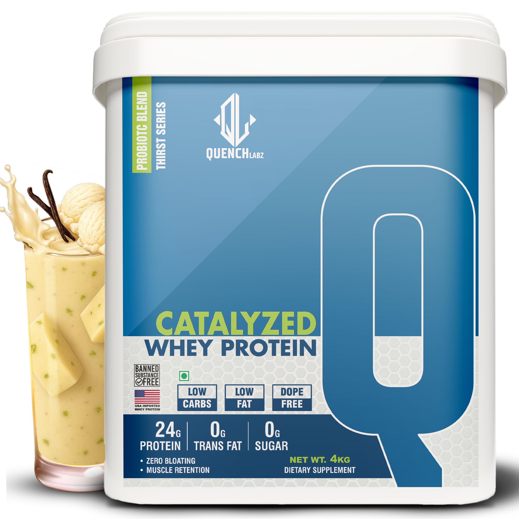 QUENCHLABZ CATALYZED WHEY PROTEIN | 24g Protein per Serving | Zero Sugar, Low Carb, Low Fat | Supports Muscle Growth & Recovery | Protein Powder for Men & Women | 4KG Chocolate Flavor — Amazon image 22