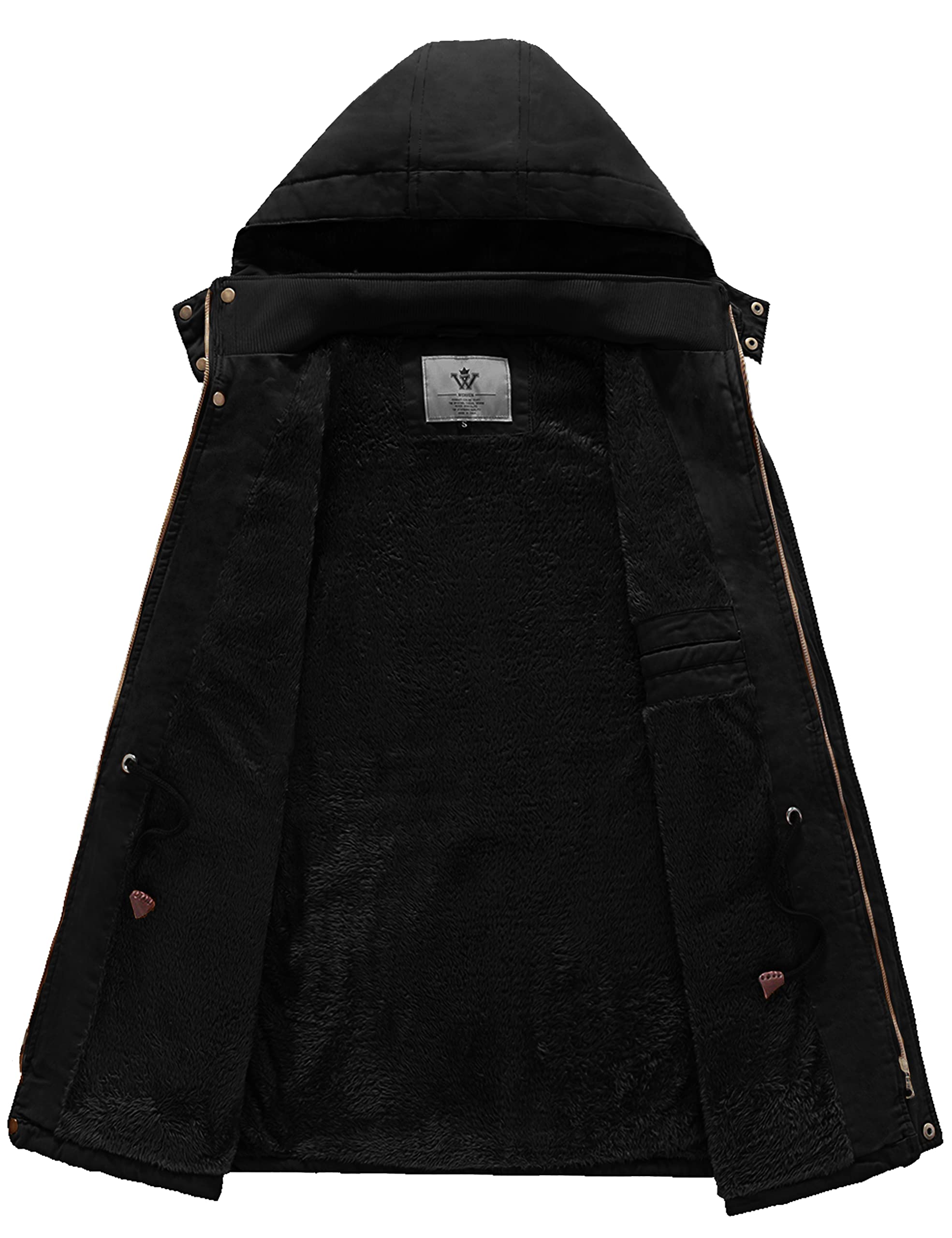 WenVen Homme Veste Décontractée à Capuche Hiver Chaud Manteau d'Extérieur Classique Veste Militaire Cargo Style Manteau Doublure Polaire