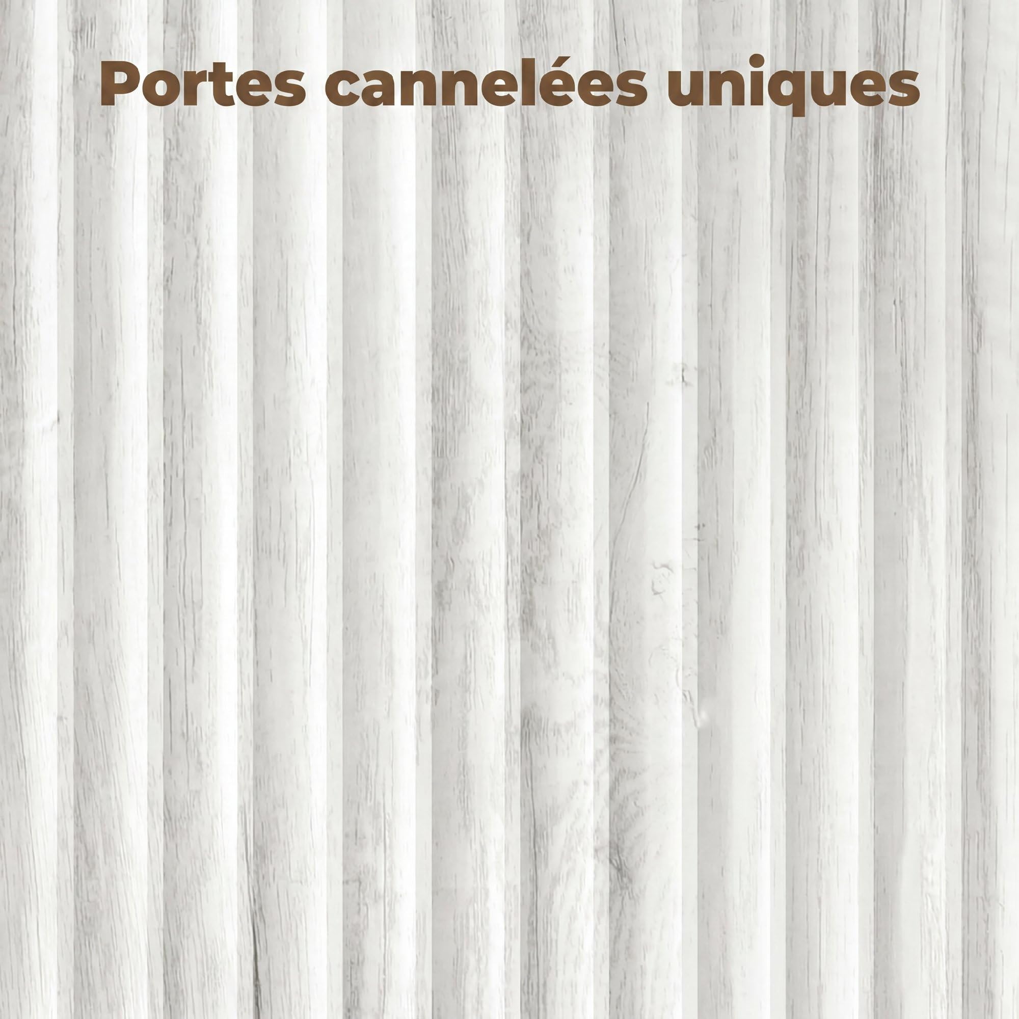 HOMCOM Armoire Chambre penderie avec 2 Portes cannelées à Fermeture Douce, 2 tiroirs et Barre de Suspension, Armoire à vêtements, Dressing, Style Moderne, 80 x 50 x 180 cm, Blanc