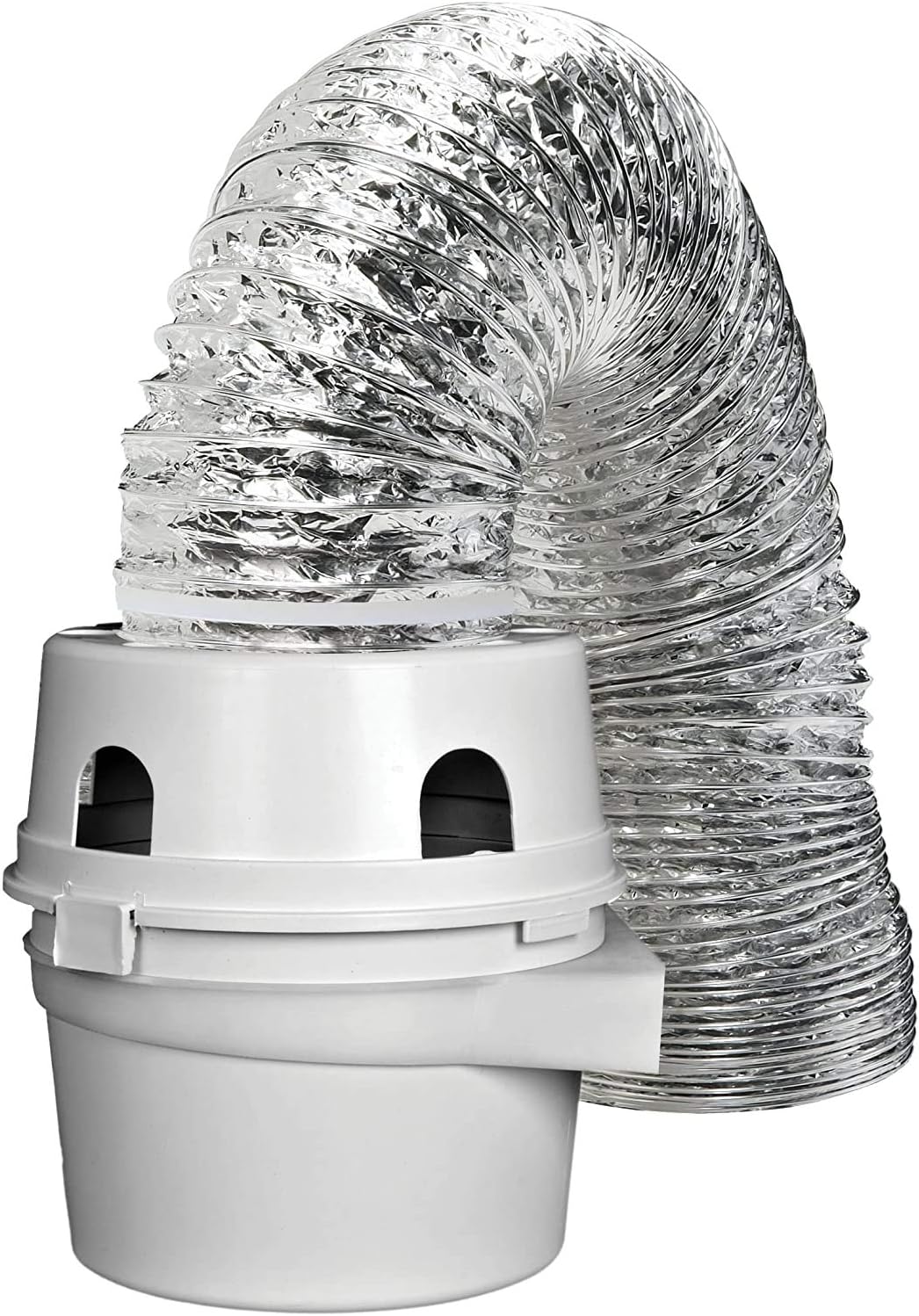Dundas Jafine TDIDVKZW Indoor Dryer Vent Kit with 4-Inch by 5-Foot Proflex Duct, 4 Inch, White (Single Pack)