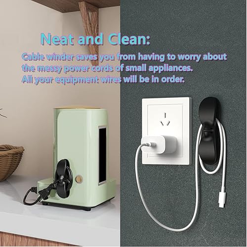 Miniatura 6 de KACPAUQEL Paquete de 6 organizadores de cables para envoltura de cables, soporte de cables, organizador de cables que se adhiere firmemente en