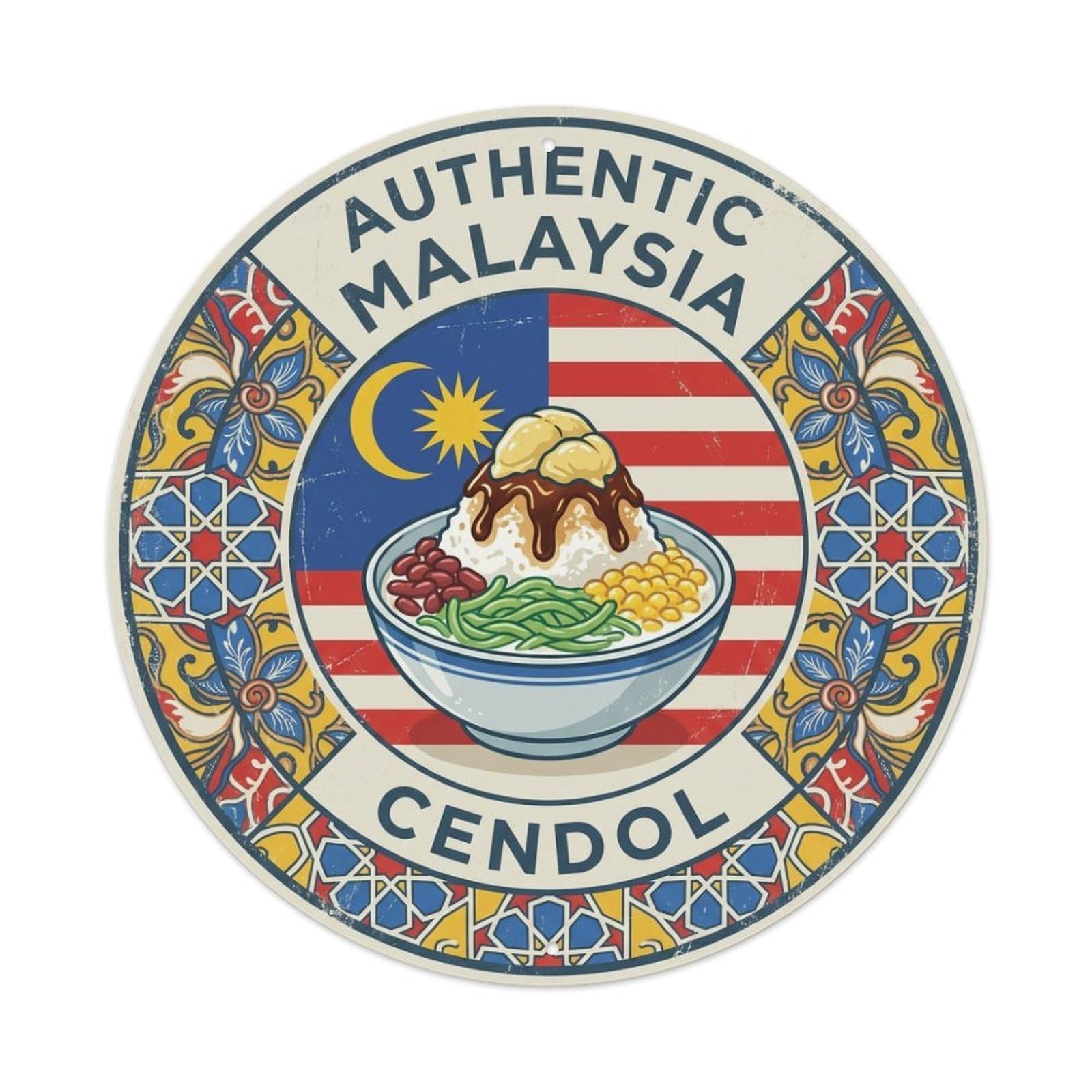 Malaysia Cendol Travel Cold Dessert Cuisine Metal Tin Sign