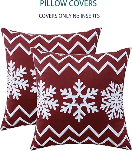 Miniatura 6 de HWY 50 Juego de 2 fundas de almohada decorativas de Navidad verdes de 18 x 18 pulgadas para sofá, sala de estar, cama, acogedoras, bohemias, grandes