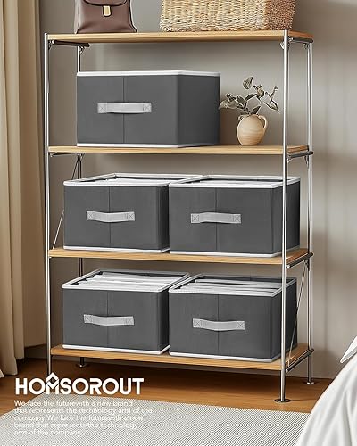 Miniatura 8 de Organizadores de ropa y almacenamiento  Organizador de tela para jeans con asas, divisores de cajones plegables para ropa, organizador de estante de