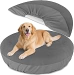 Dog Bed Covers Replacement Washable Waterproof Round Bed Protector Gray 45 Inch