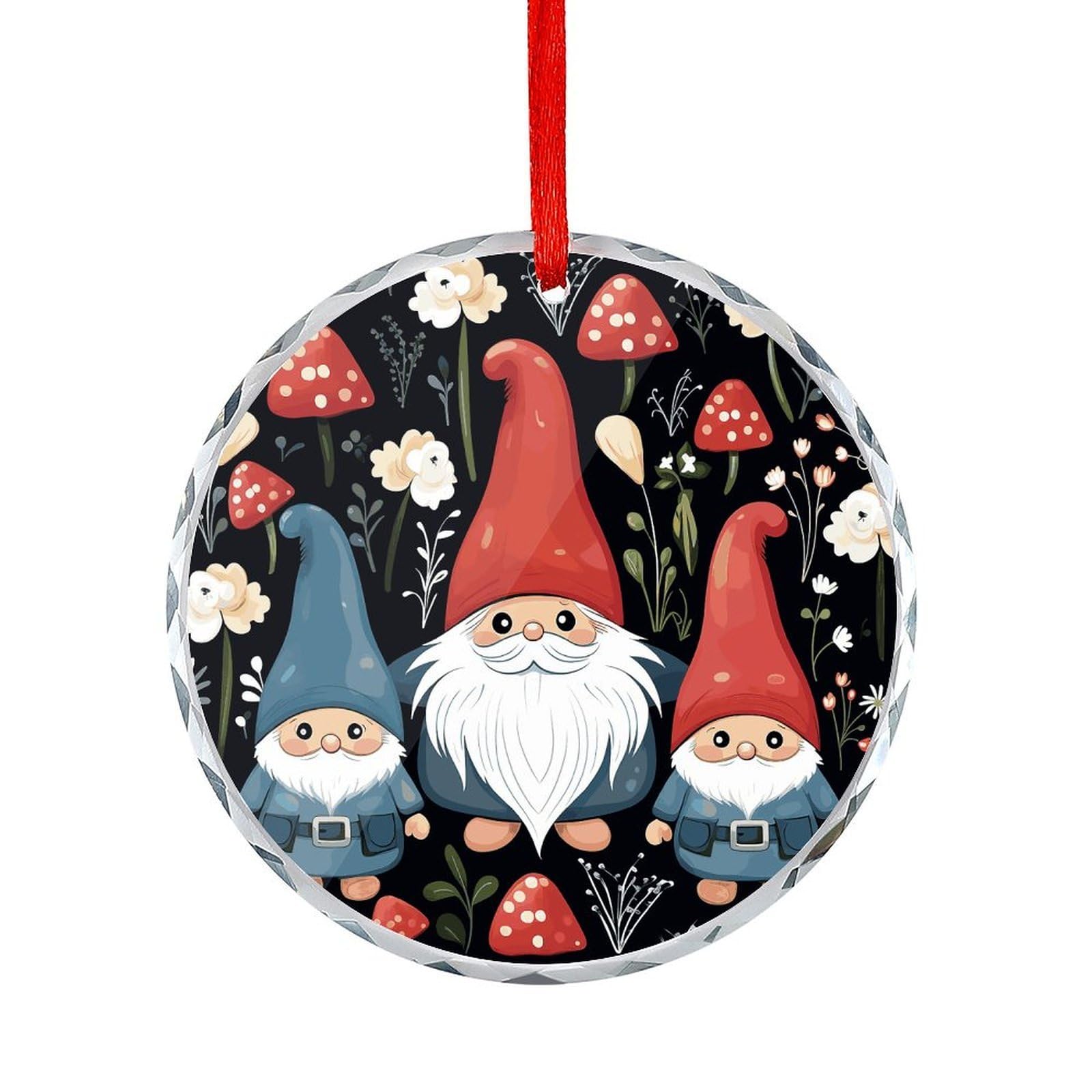 Btcowzrv Style Cute Gnomes Round Ornament Hanging Pendant Decor