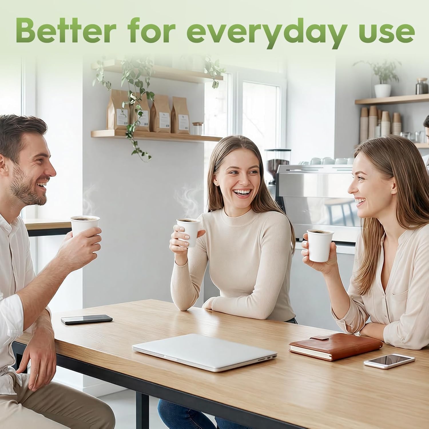 Glotoch 8oz Paper Cups 300 Pack, Disposable White Coffee Cups, Leak-Proof Bpa-Free Cups For Coffee, Tea Or Juice, Perfect For Home, Office, Parties Or Events