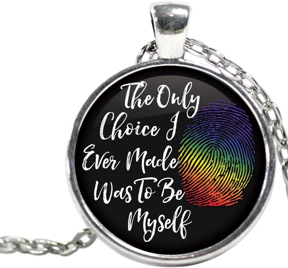 Agile Expressions LGBT Pride Gift, LGBT Jewelry, Be Myself, Pride Necklace