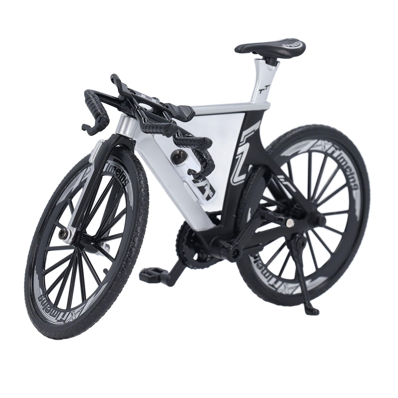 Keenso Mini Road Bike,Metal Bike Model Desktop Decoration Crafts for Cycling Lovers (Black and White)