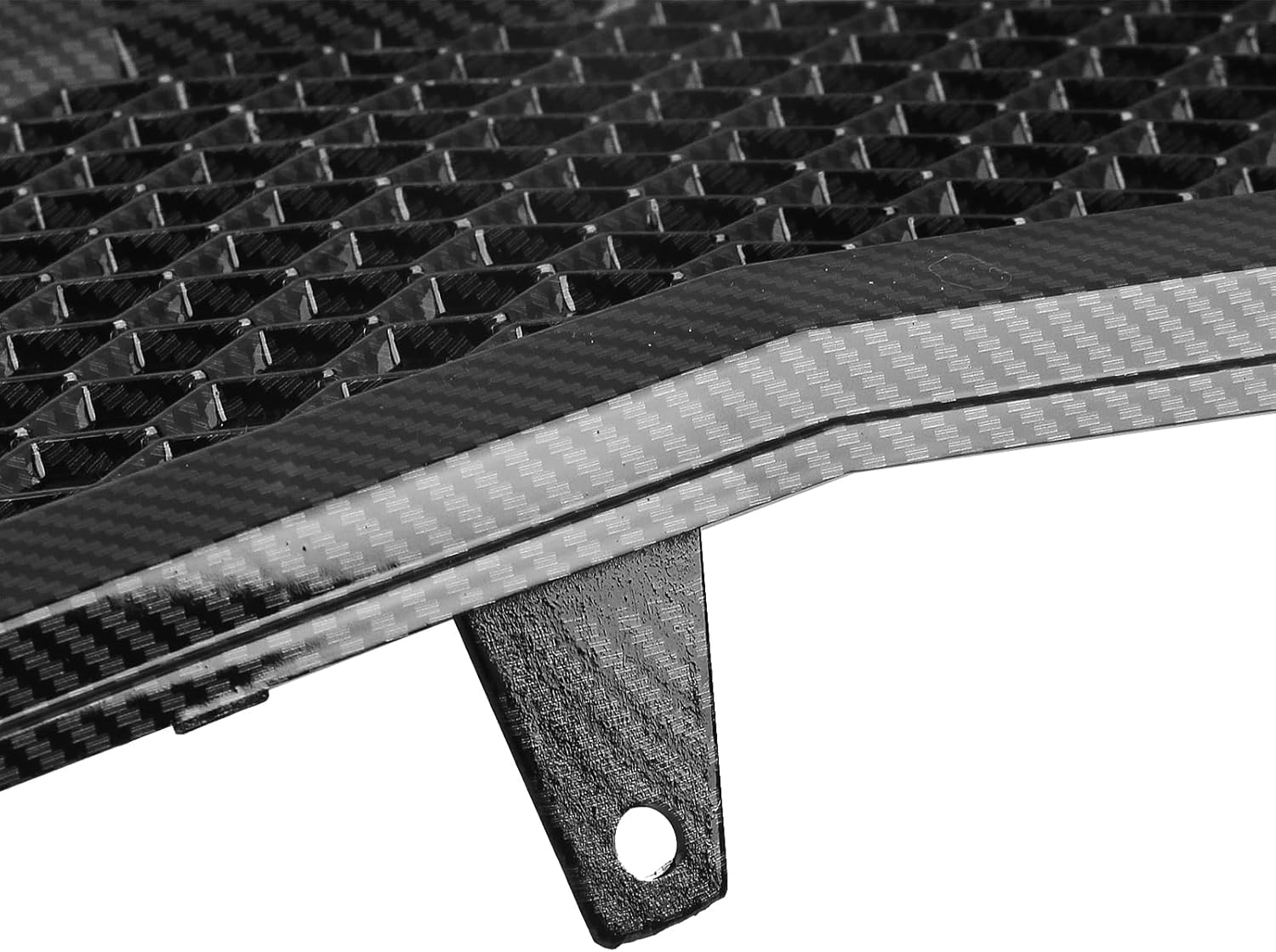 Front Bumper Hood Grille Grill Mesh Cover For Acura TSX 2006-2008 Glossy Black Carbon Fiber Look Matte Black