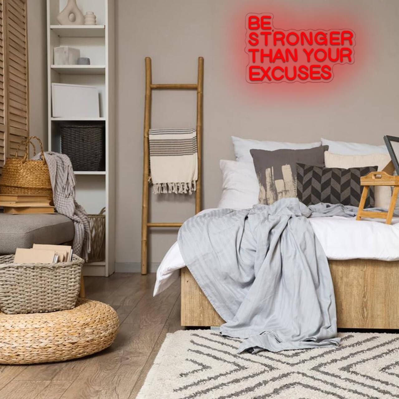 Be Stronger Than Your Excuses Insegna al neon per decorazione da parete Palestra Insegna luminosa al neon Lettera rossa Luce al neon dimmerabile LED per palestra Sala fitness Club Gamer Room
