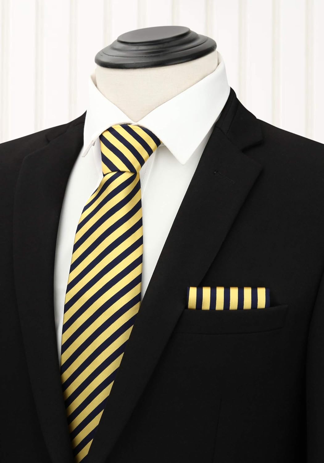 HISDERN Mens Ties and Pocket Square Set Business Elegant Ties for Men Classic Lot 3 Pcs Wedding Party Neckties & Handkerchief - Image 3