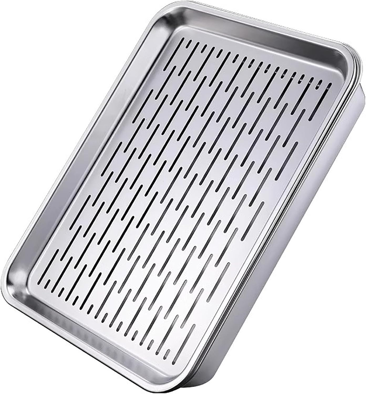 Metal Drip Tray, Stainless Steel Dish Drying Tray, Oil Drip Pan Dishwasher Pan Large Capacity for Coffee Table, Tea Table, Reception Room(27x21x5 cm/11x8x2 in)